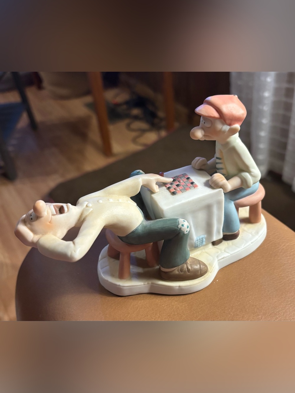 Vintage 1986 McCoon's County "Checkerboard Square" Porcelain Figurine